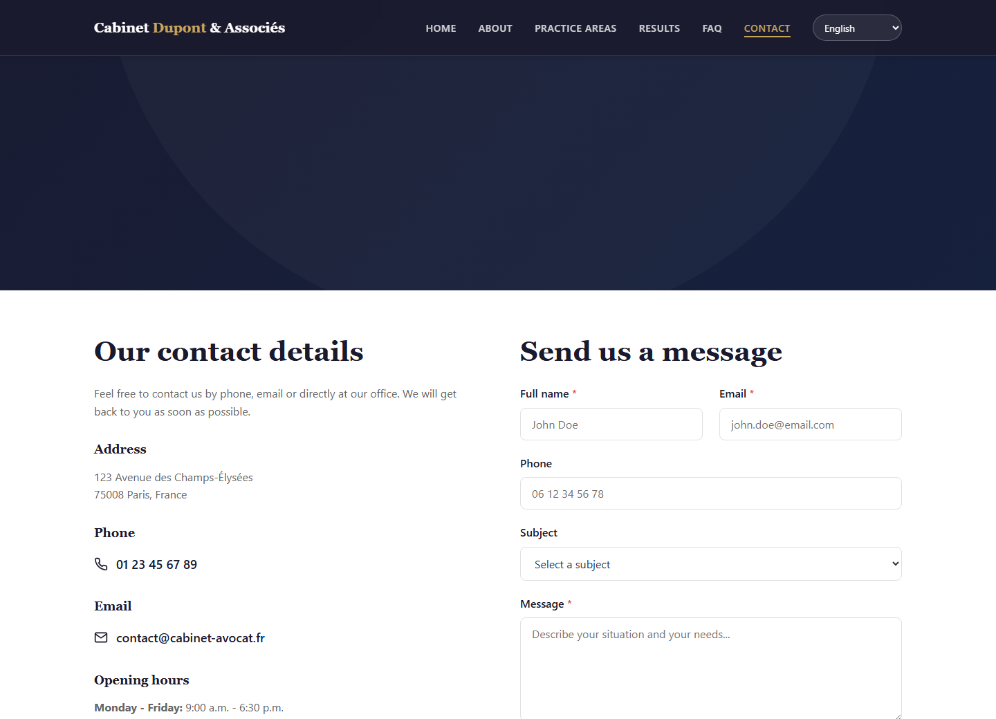 Law Firm Website - Contact