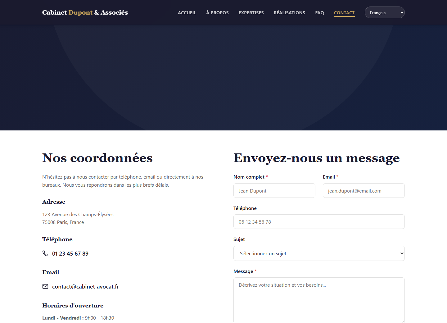 Law Firm Website - Contact